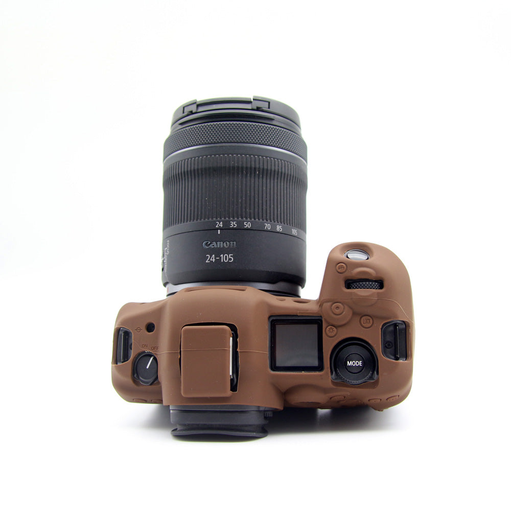 Soft Silicone Camera Protective Case for Canon EOS R5 - Coffee