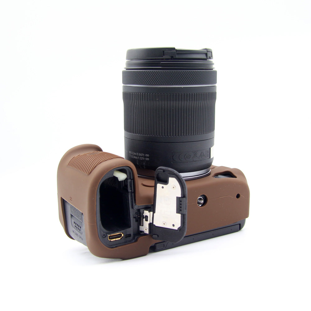 Soft Silicone Camera Protective Case for Canon EOS R5 - Coffee
