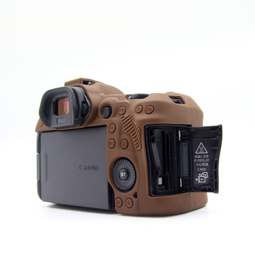 Soft Silicone Camera Protective Case for Canon EOS R5 - Coffee