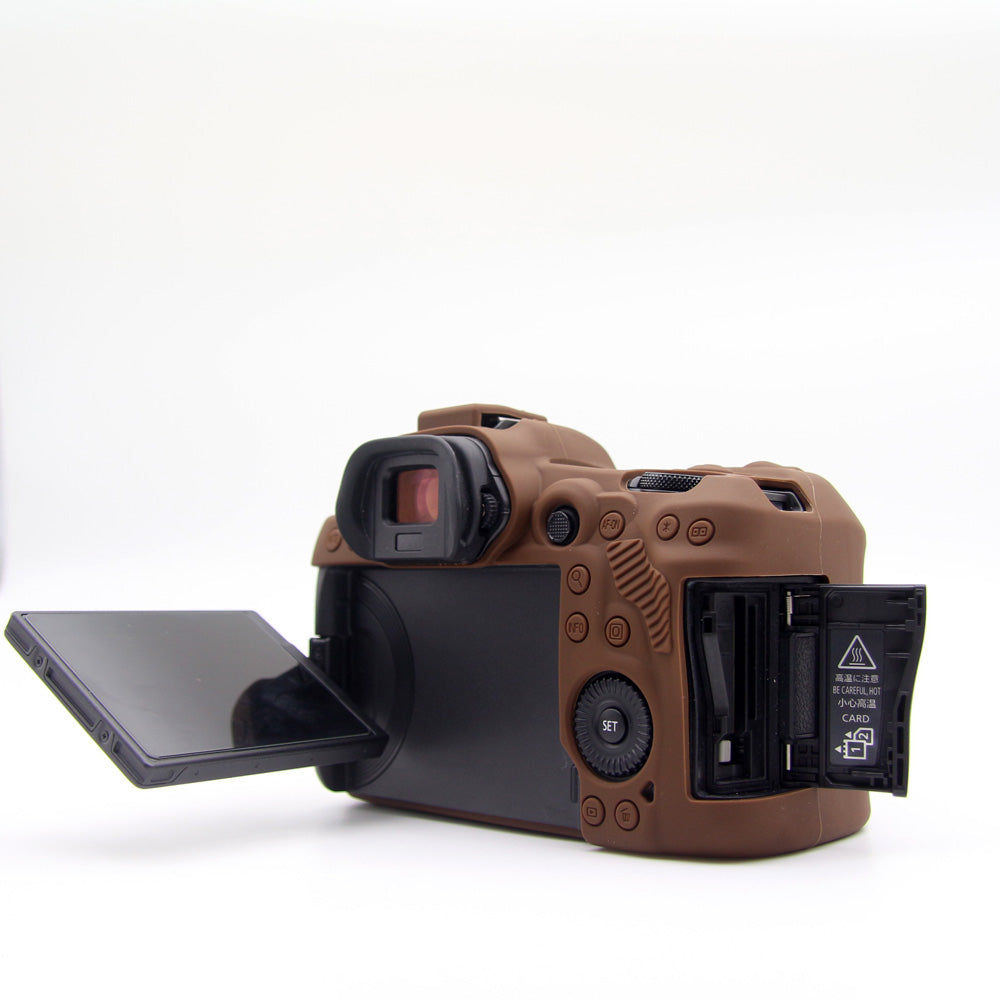 Soft Silicone Camera Protective Case for Canon EOS R5 - Coffee
