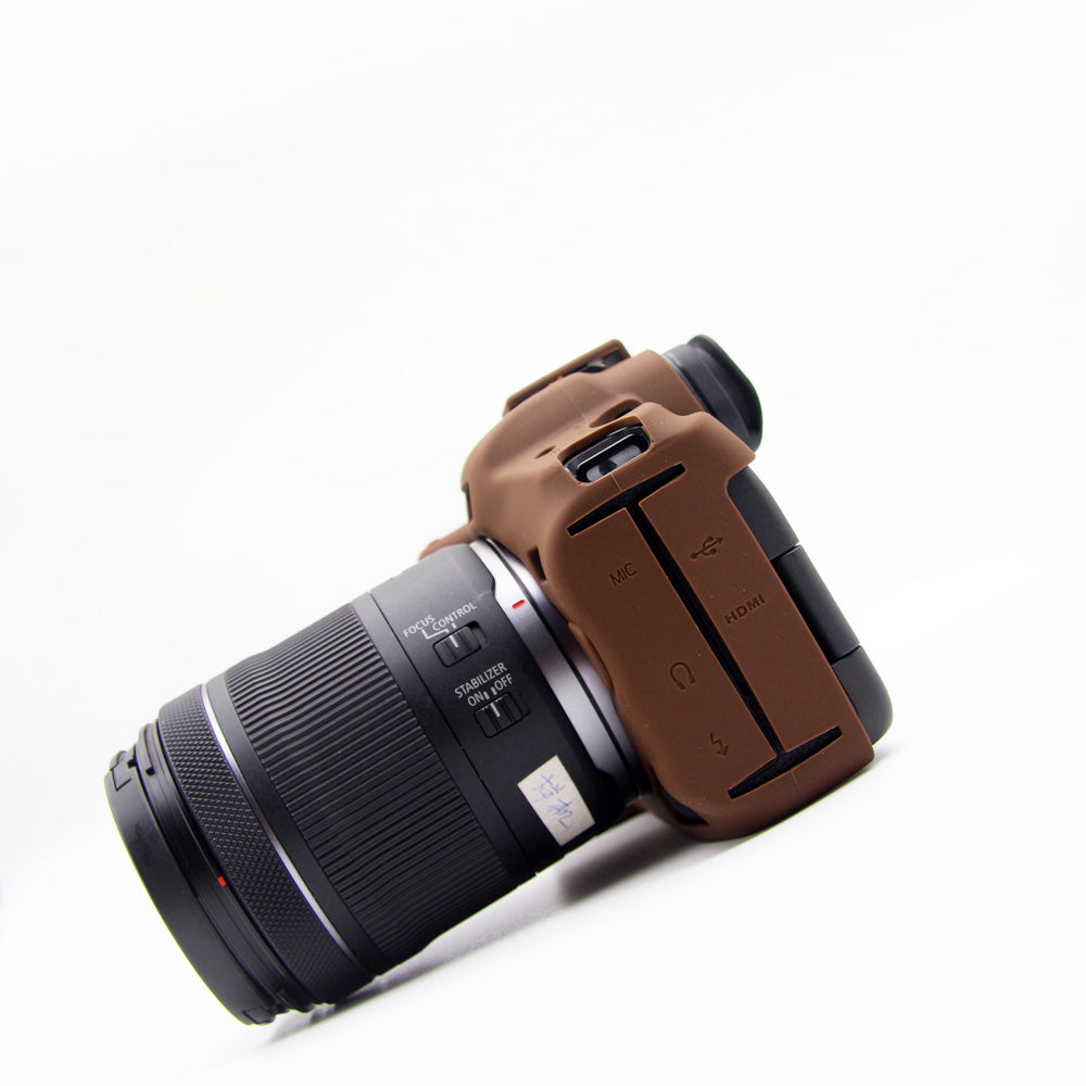 Soft Silicone Camera Protective Case for Canon EOS R5 - Coffee