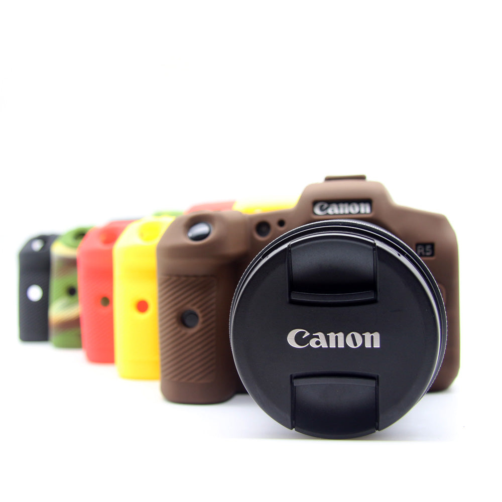 Soft Silicone Camera Protective Case for Canon EOS R5 - Coffee