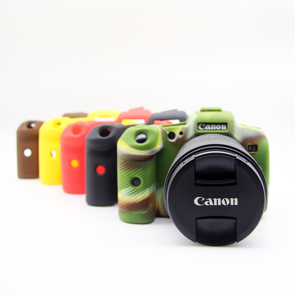 Soft Silicone Camera Protective Case for Canon EOS R5 - Camouflage