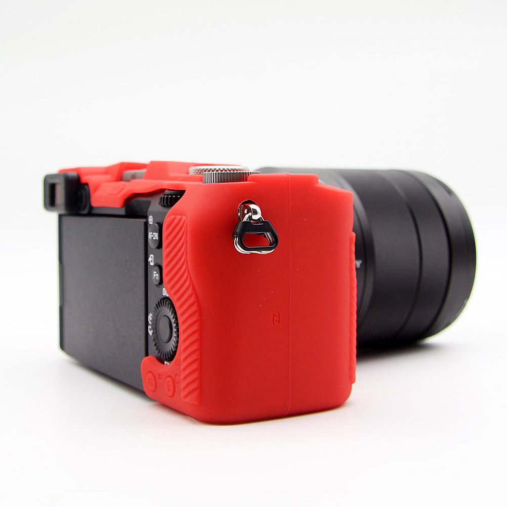 Soft Silicone Protective Skin Shell Case Cover for Sony A7C Camera - Red