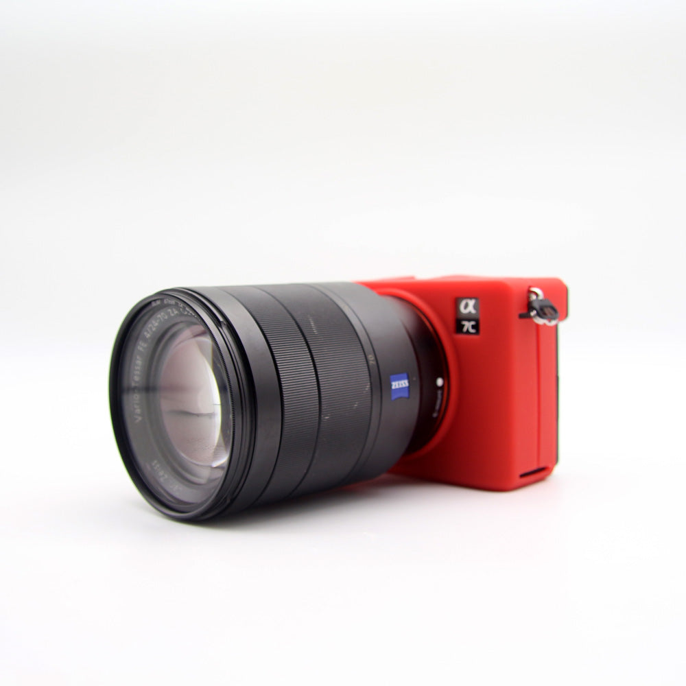 Soft Silicone Protective Skin Shell Case Cover for Sony A7C Camera - Red