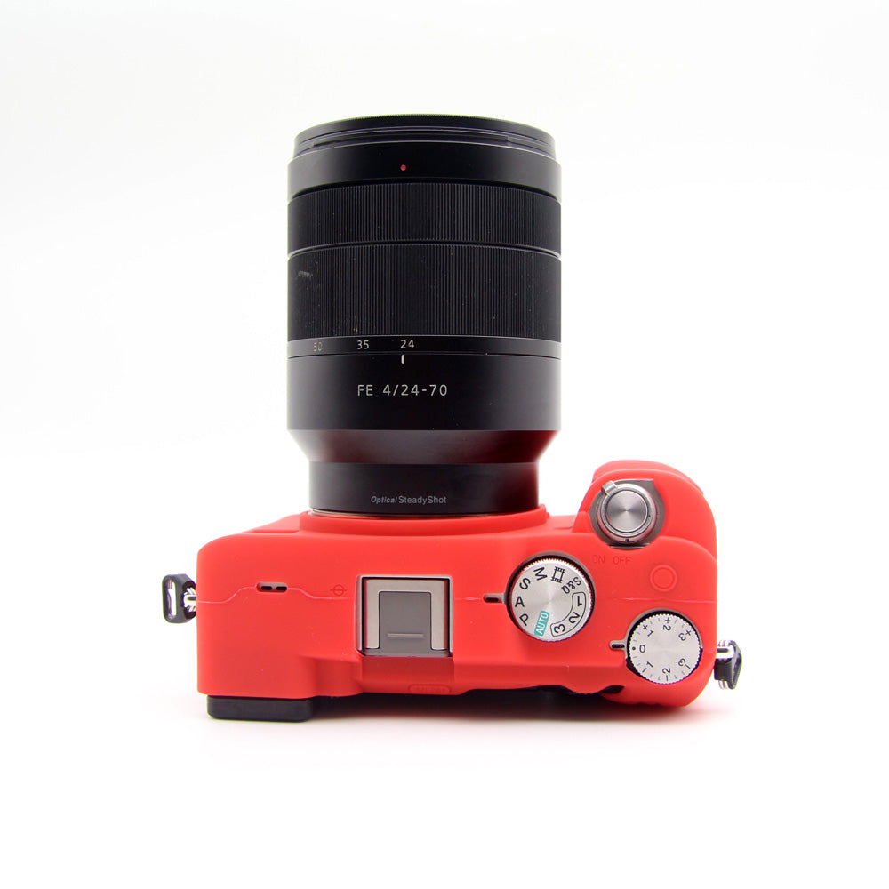 Soft Silicone Protective Skin Shell Case Cover for Sony A7C Camera - Red
