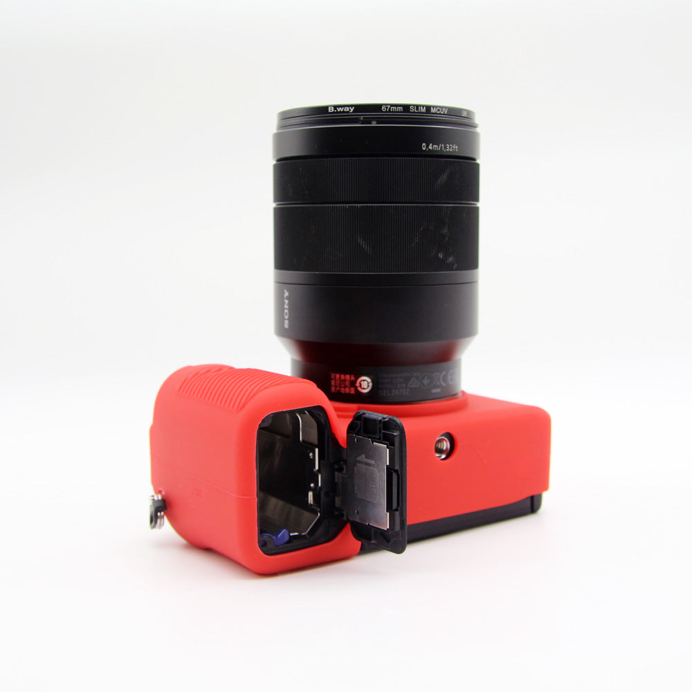 Soft Silicone Protective Skin Shell Case Cover for Sony A7C Camera - Red