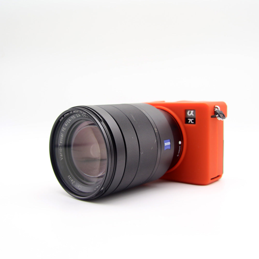 Soft Silicone Protective Skin Shell Case Cover for Sony A7C Camera - Orange