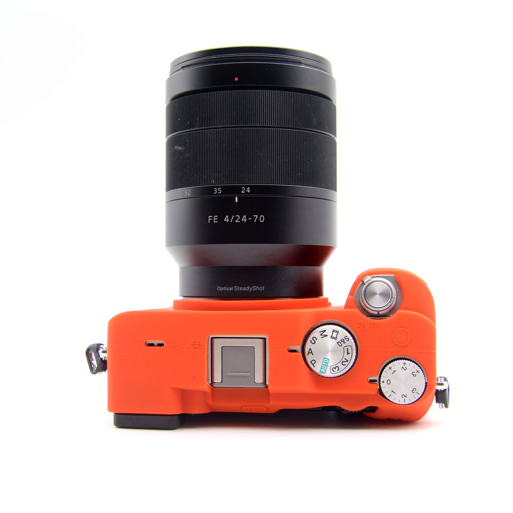 Soft Silicone Protective Skin Shell Case Cover for Sony A7C Camera - Orange