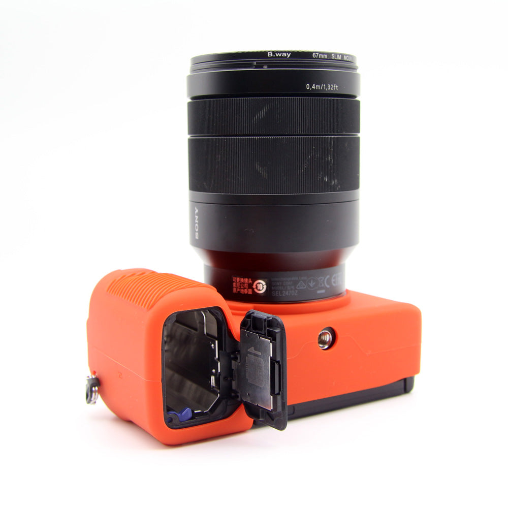Soft Silicone Protective Skin Shell Case Cover for Sony A7C Camera - Orange