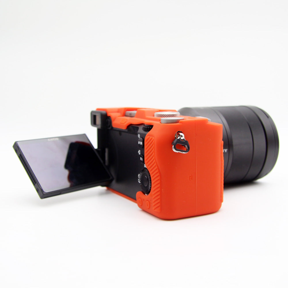 Soft Silicone Protective Skin Shell Case Cover for Sony A7C Camera - Orange