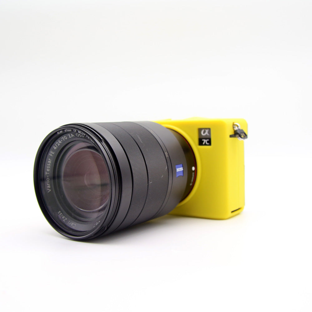 Soft Silicone Protective Skin Shell Case Cover for Sony A7C Camera - Yellow