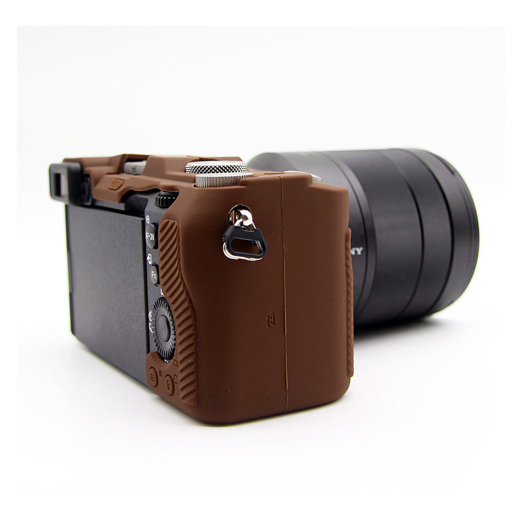Soft Silicone Protective Skin Shell Case Cover for Sony A7C Camera - Coffee