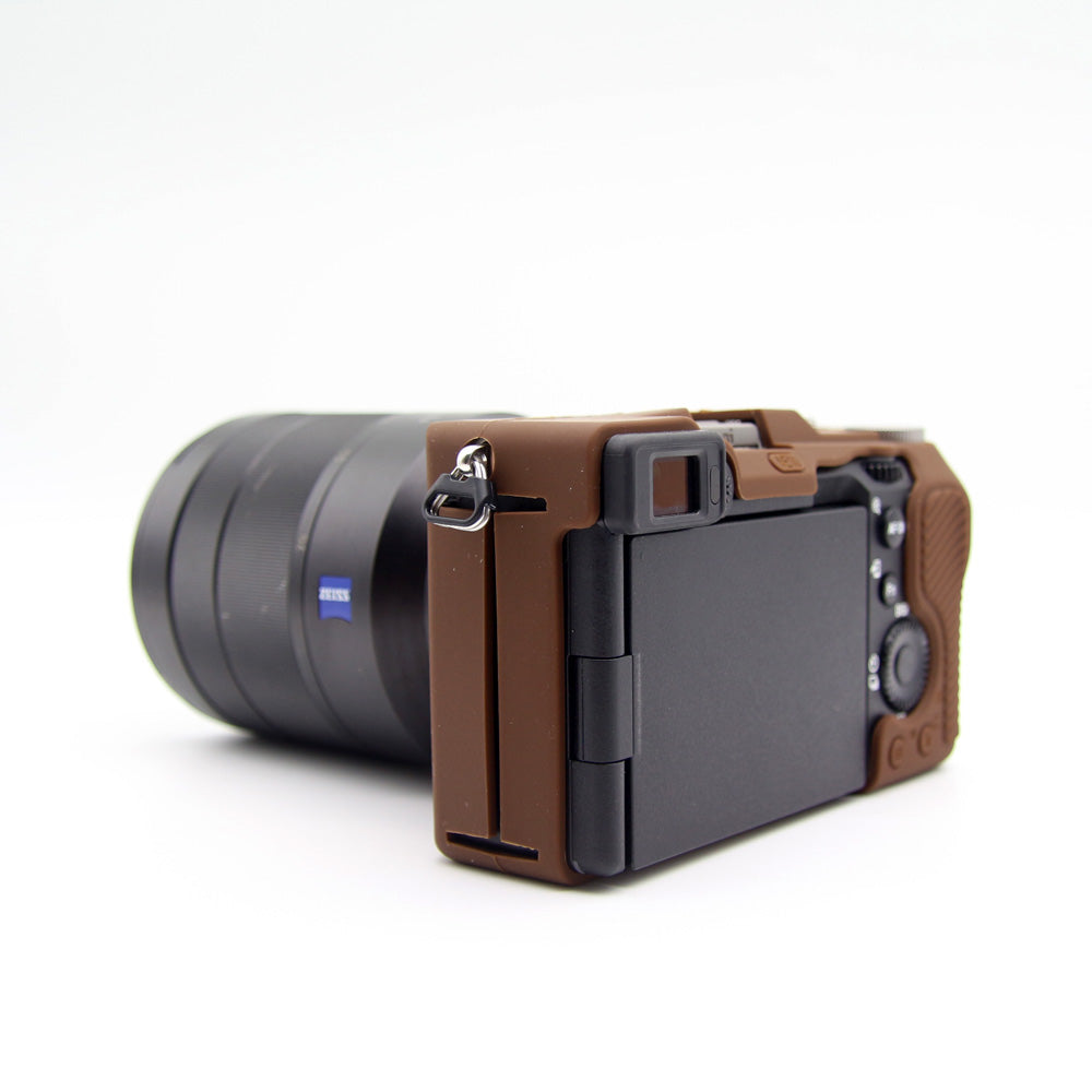 Soft Silicone Protective Skin Shell Case Cover for Sony A7C Camera - Coffee