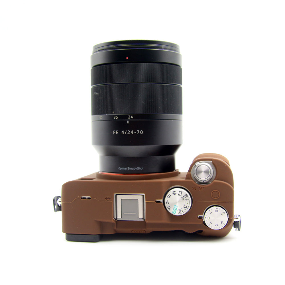 Soft Silicone Protective Skin Shell Case Cover for Sony A7C Camera - Coffee