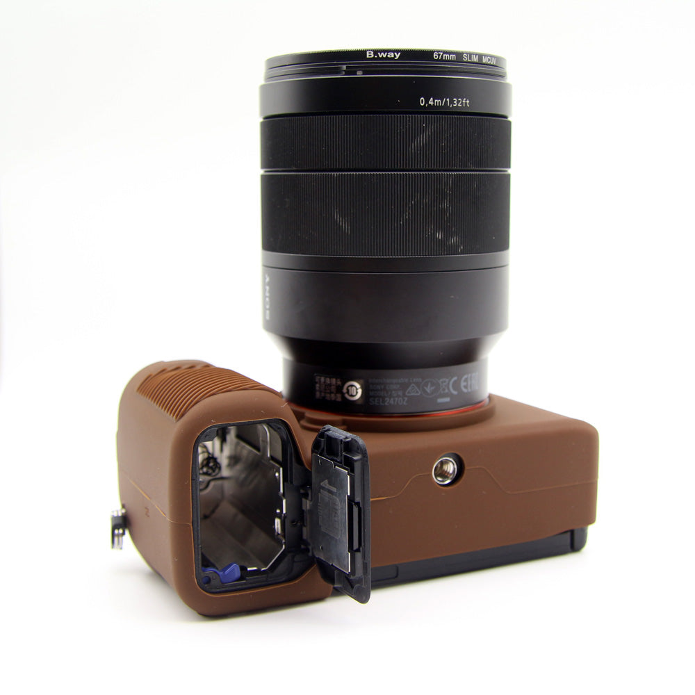 Soft Silicone Protective Skin Shell Case Cover for Sony A7C Camera - Coffee