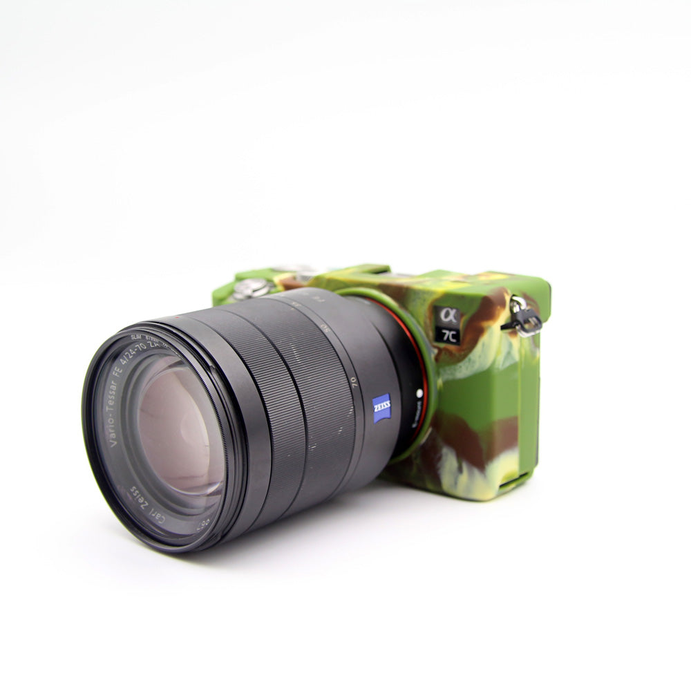 Soft Silicone Protective Skin Shell Case Cover for Sony A7C Camera - Camouflage