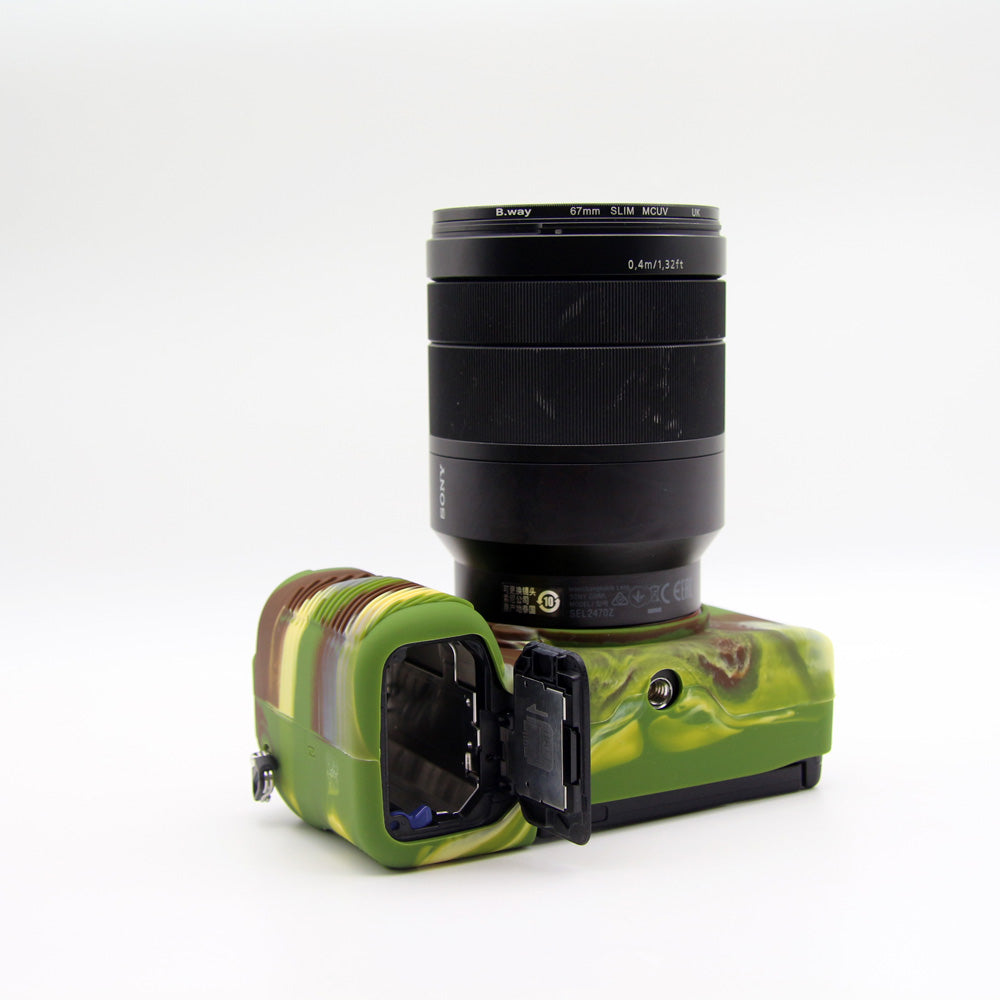 Soft Silicone Protective Skin Shell Case Cover for Sony A7C Camera - Camouflage
