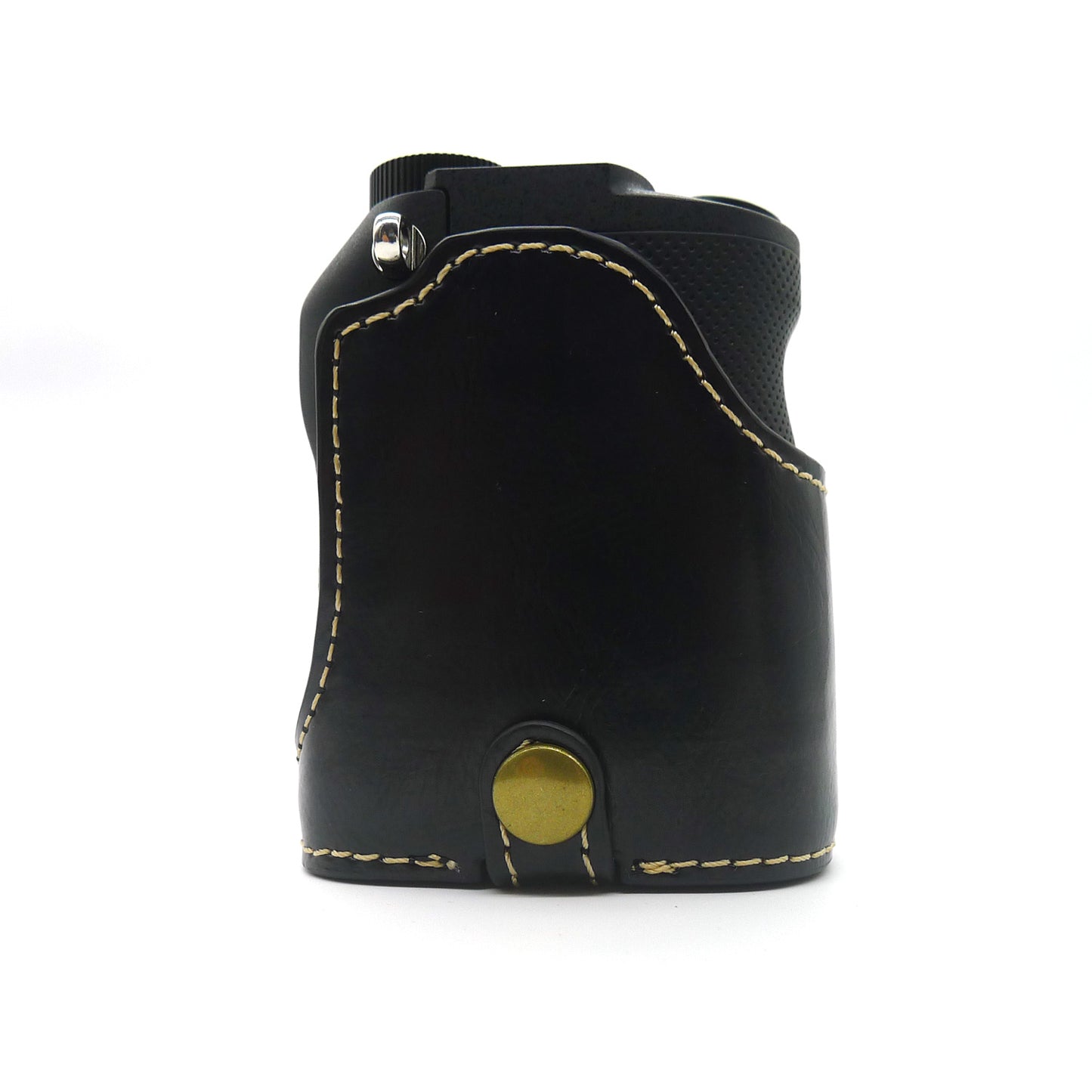 Camera Half Case PU Leather Bottom Protective Cover with Battery Opening for Sony A7C - Black
