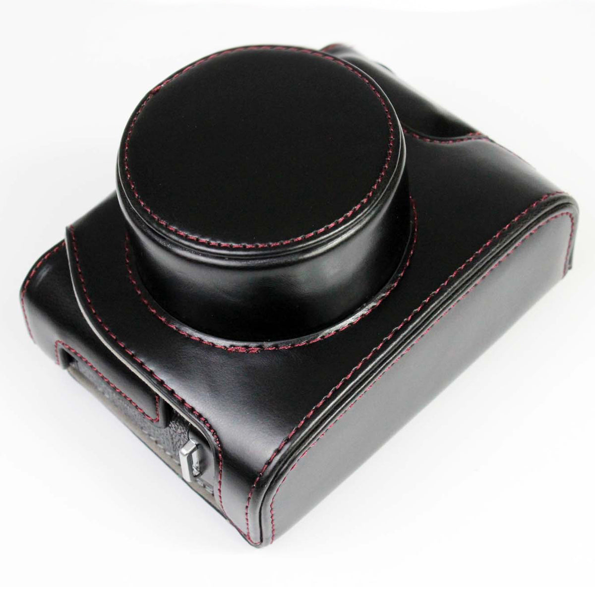 PU Leather Camera Bag Case Lens Protective Cover with Battery Opening Shoulder Strap for Fuji X-E4 - Black