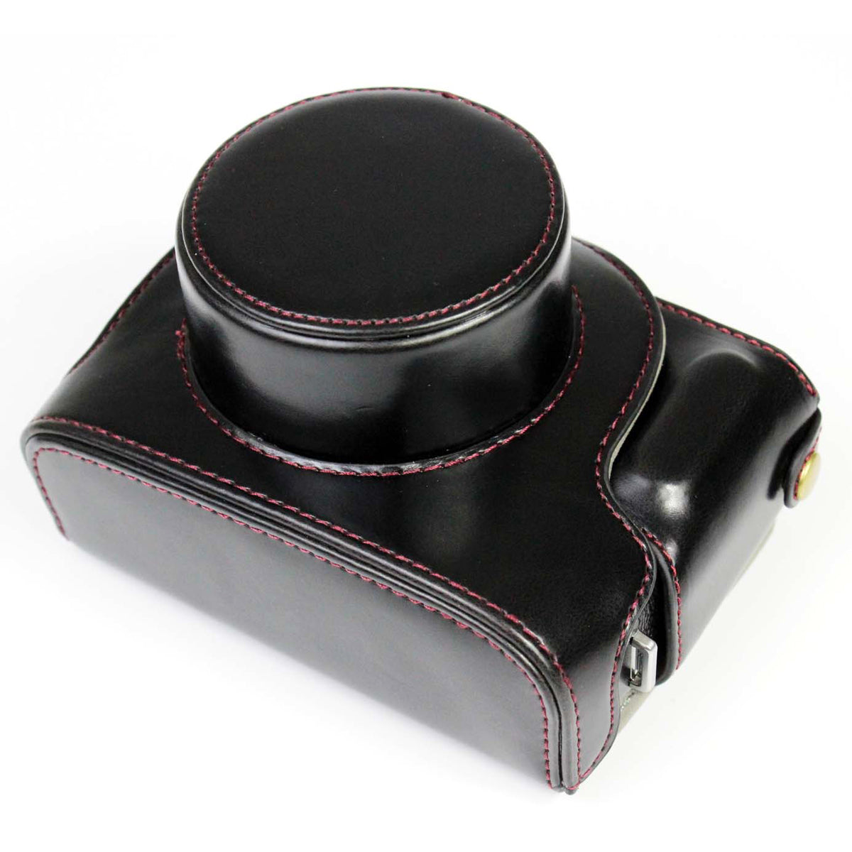 PU Leather Camera Bag Case Lens Protective Cover with Battery Opening Shoulder Strap for Fuji X-E4 - Black