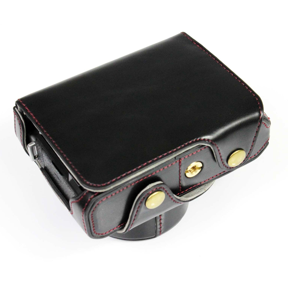 PU Leather Camera Bag Case Lens Protective Cover with Battery Opening Shoulder Strap for Fuji X-E4 - Black