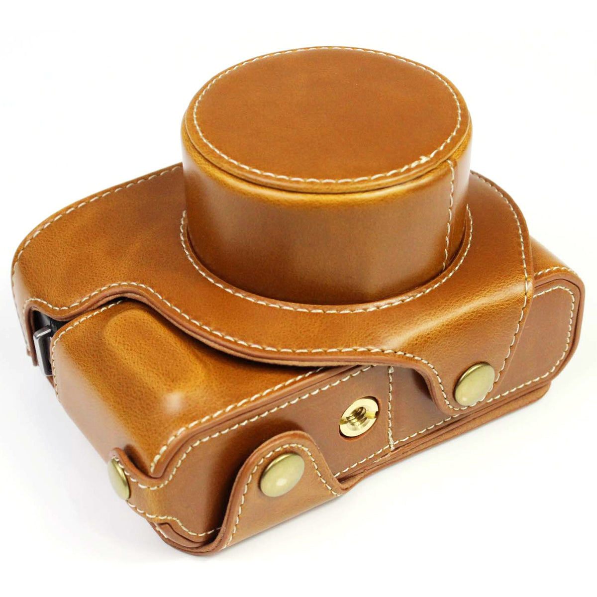 PU Leather Camera Bag Case Lens Protective Cover with Battery Opening Shoulder Strap for Fuji X-E4 - Brown