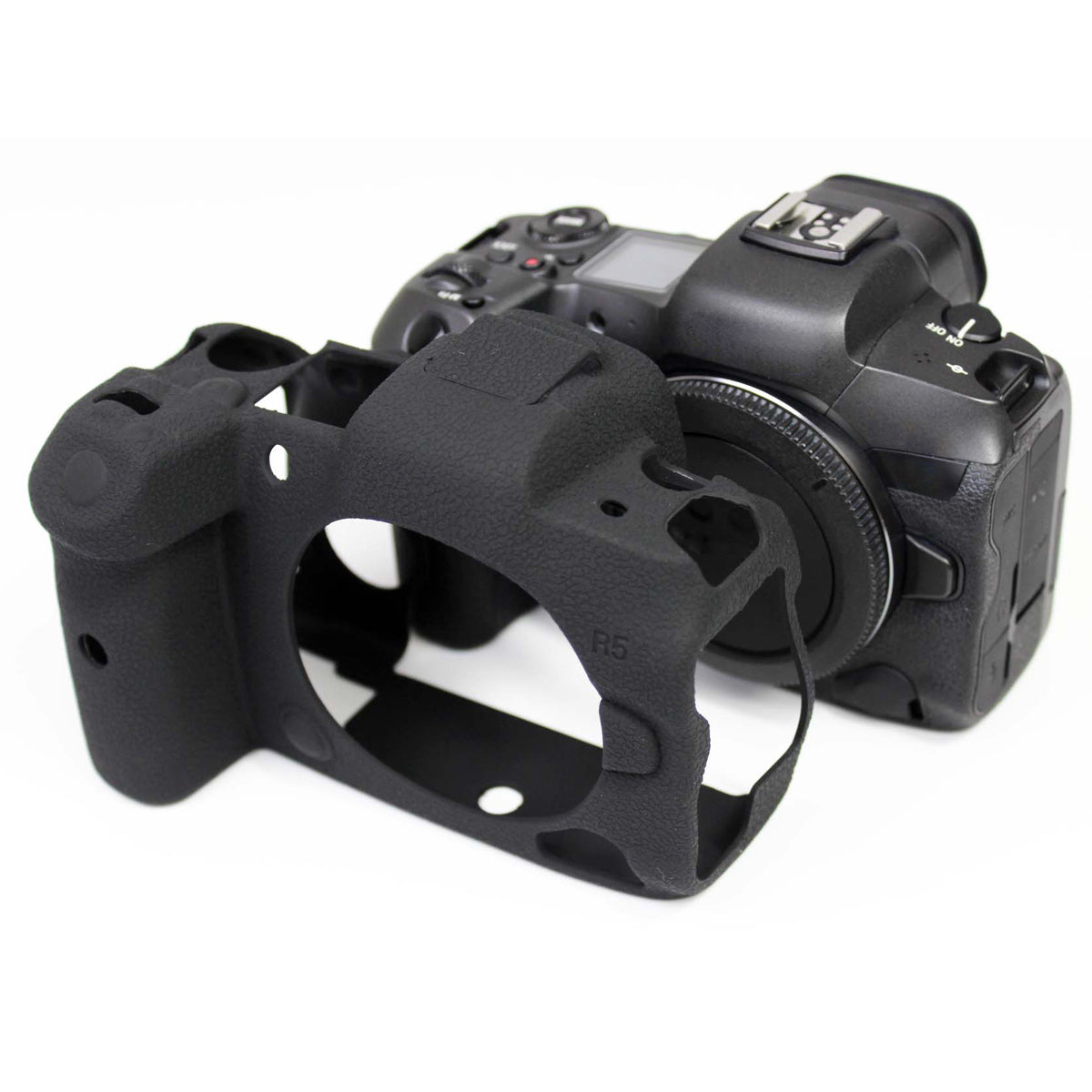 Soft Silicone Case Camera Protector Skin Bag Body Cover for Canon EOS R5 - Black