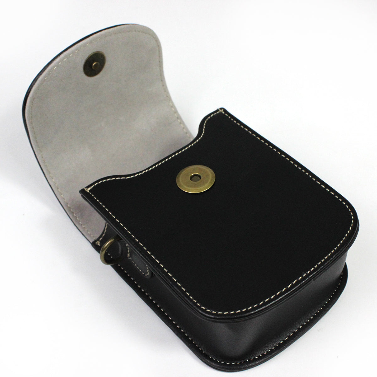 Camera Bag PU Leather Protective Case with Shoulder Strap for Canon Ricoh Sony Olympus - Apricot