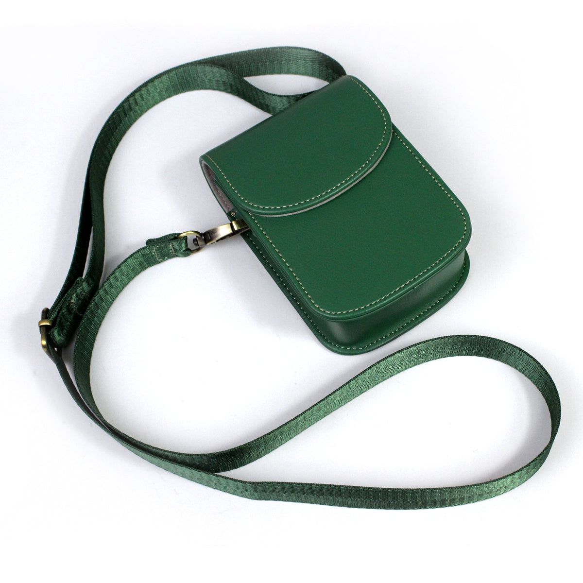 Camera Bag PU Leather Protective Case with Shoulder Strap for Canon Ricoh Sony Olympus - Green