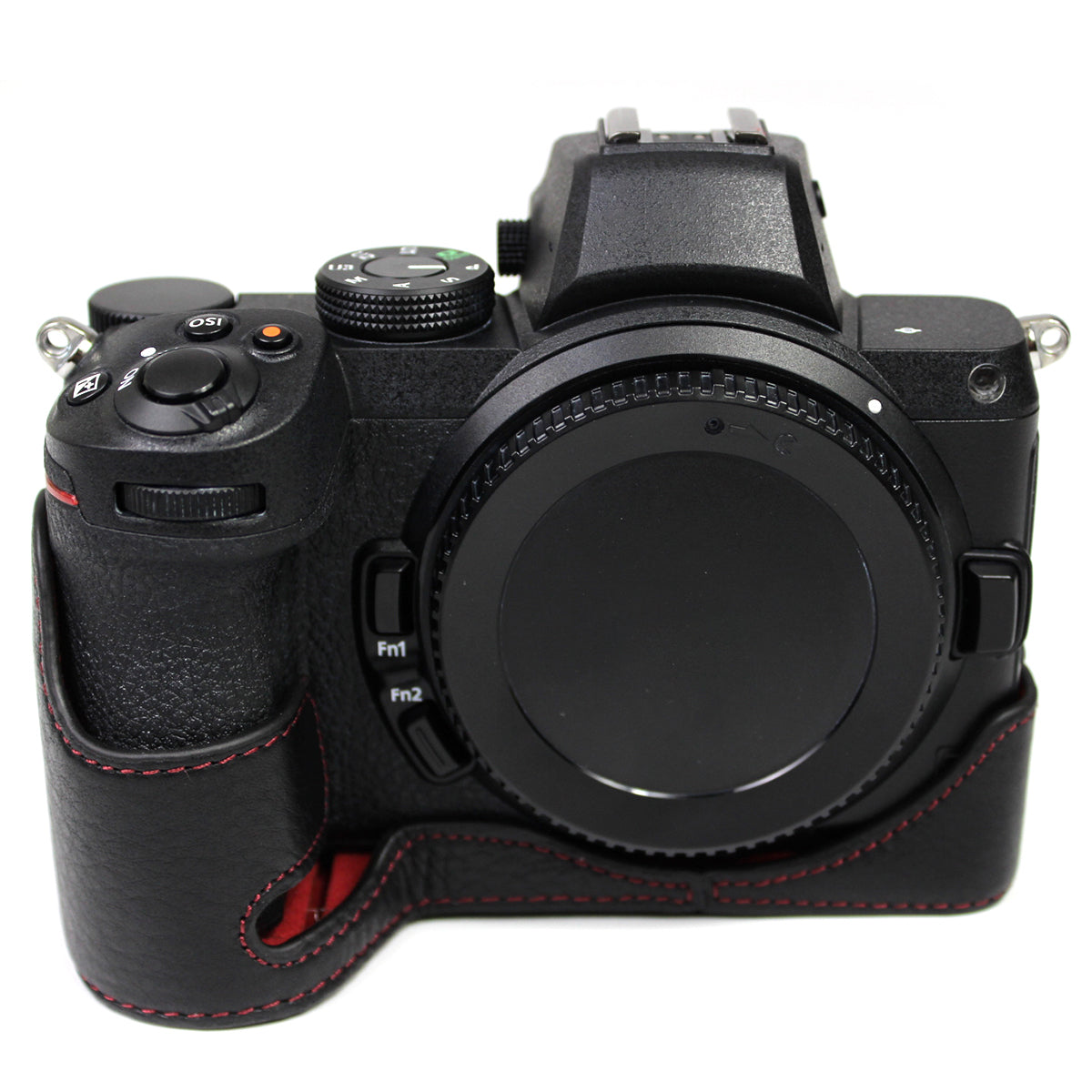 Genuine Leather Camera Bottom Case Protector Half Body Cover with Battery Opening for Nikon Z5/Z6/Z7/Z6II/Z62/Z7II/Z72 - Black