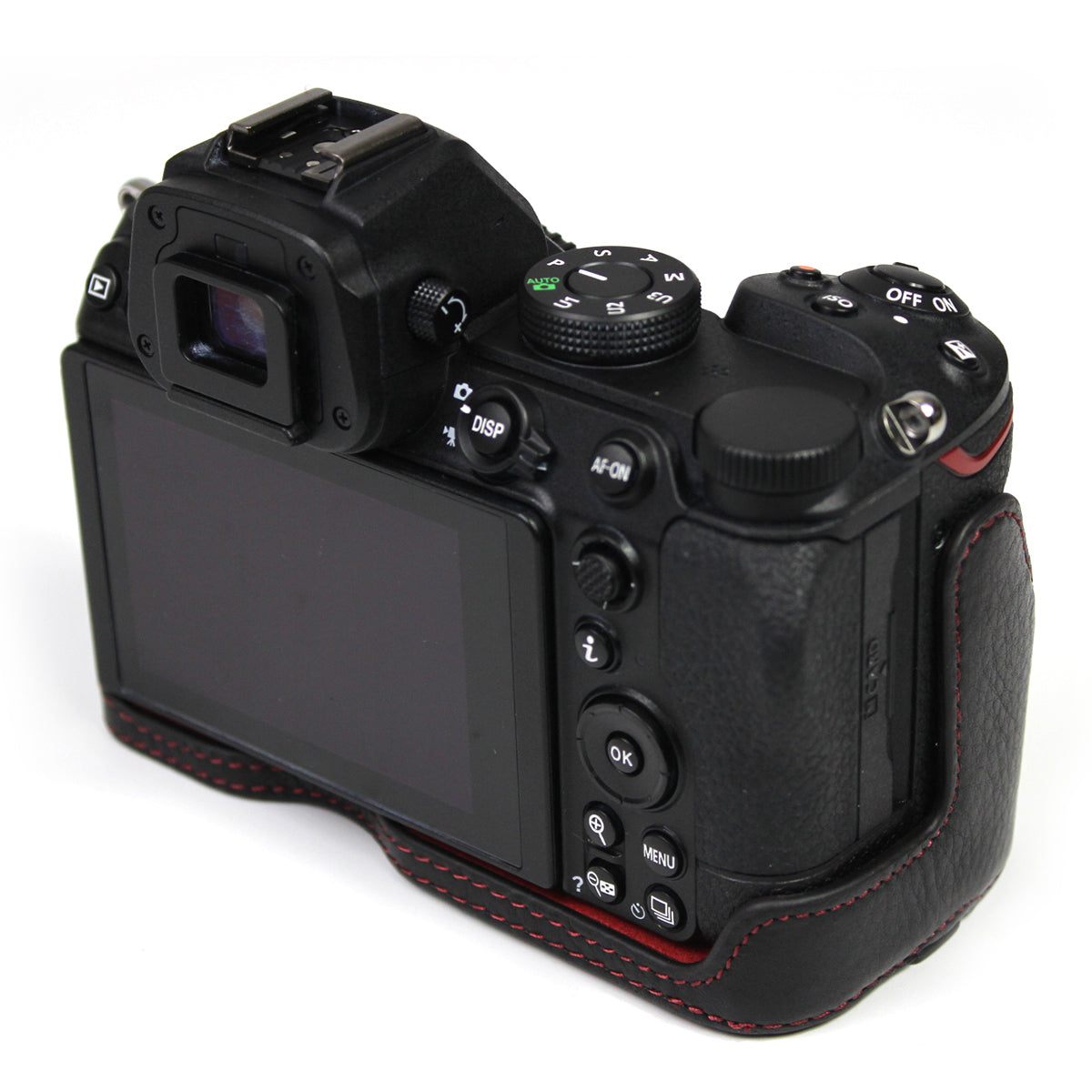 Genuine Leather Camera Bottom Case Protector Half Body Cover with Battery Opening for Nikon Z5/Z6/Z7/Z6II/Z62/Z7II/Z72 - Black