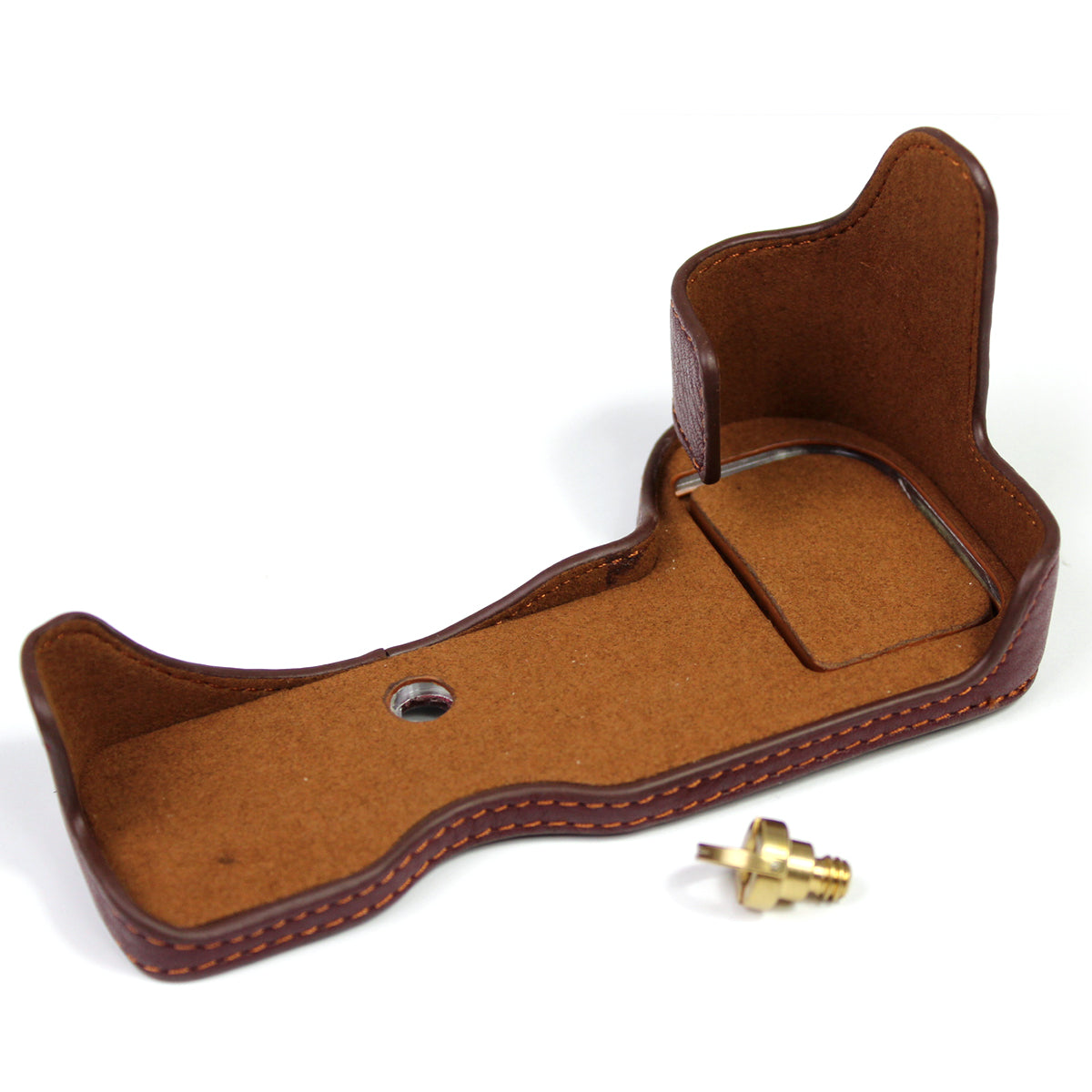 Genuine Leather Camera Bottom Case Protector Half Body Cover with Battery Opening for Nikon Z5/Z6/Z7/Z6II/Z62/Z7II/Z72 - Coffee