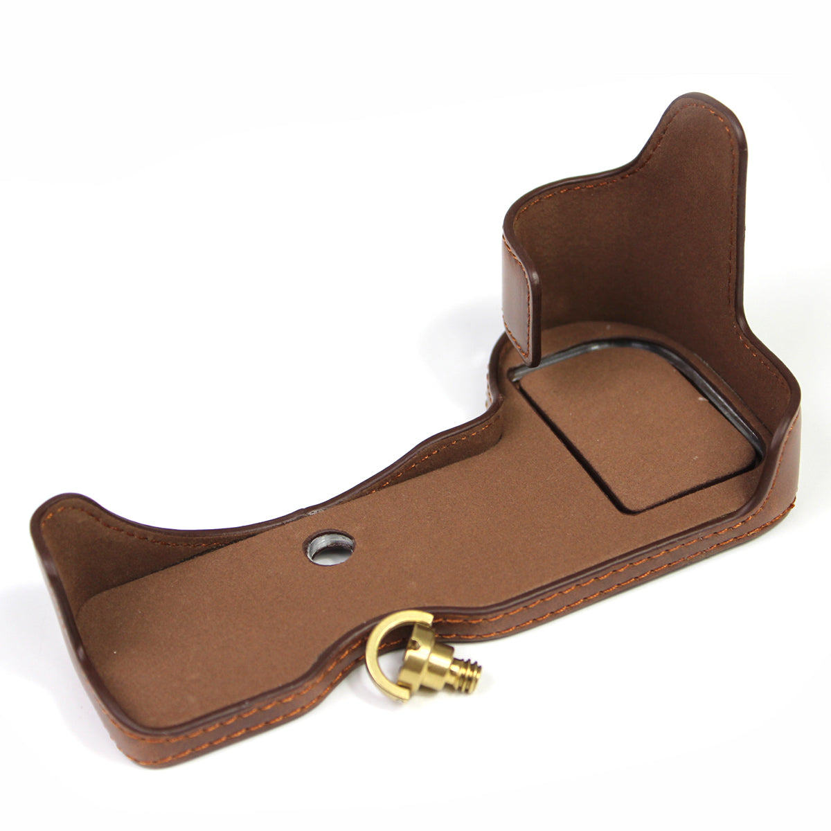 PU Leather Camera Protection Bottom Case Bag Half Body Cover with Battery Opening for Nikon Z5/Z6/Z7/Z6II/Z62/Z7II/Z72 - Coffee