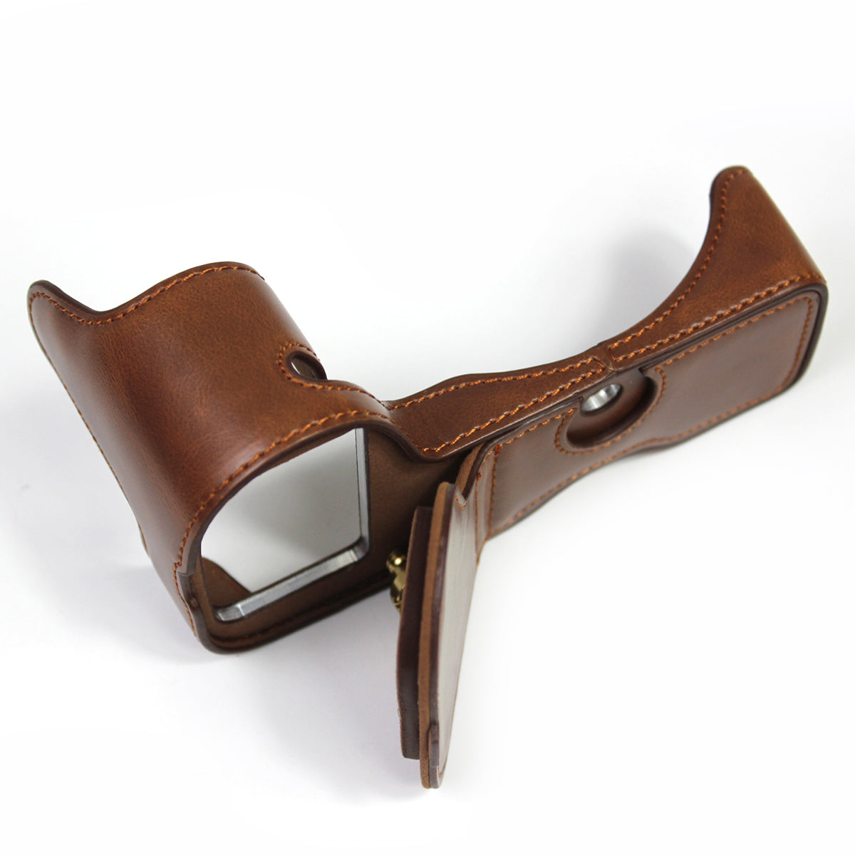 PU Leather Camera Protection Bottom Case Bag Half Body Cover with Battery Opening for Nikon Z5/Z6/Z7/Z6II/Z62/Z7II/Z72 - Coffee