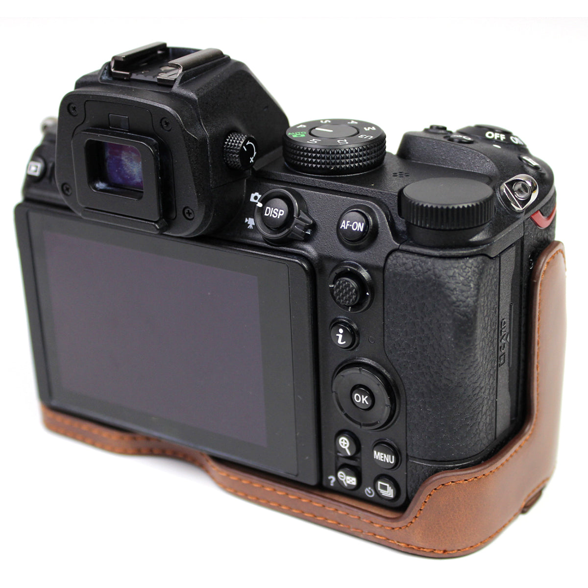 PU Leather Camera Protection Bottom Case Bag Half Body Cover with Battery Opening for Nikon Z5/Z6/Z7/Z6II/Z62/Z7II/Z72 - Coffee