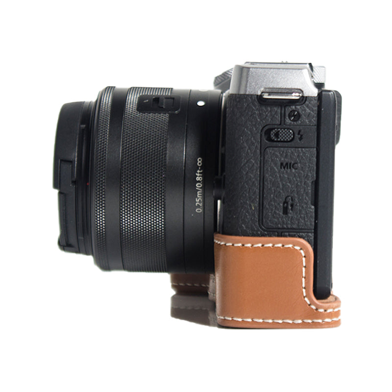 PU Leather Camera Protection Bottom Case Cover with Battery Opening for Canon EOS M6 Mark II - Brown