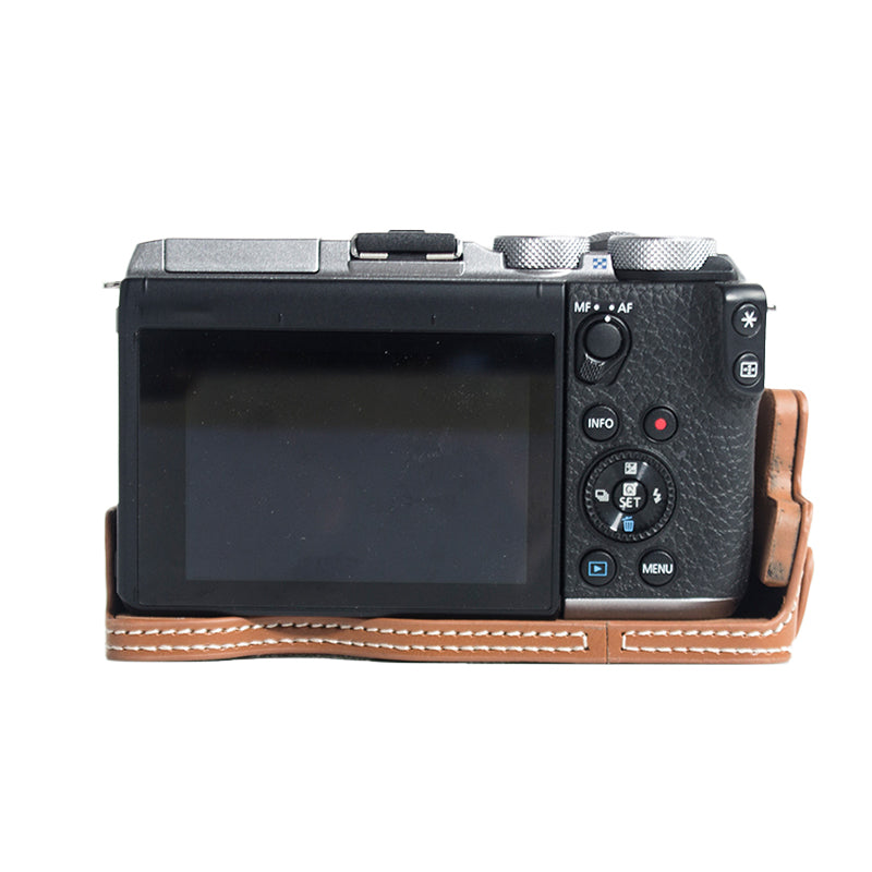 PU Leather Camera Protection Bottom Case Cover with Battery Opening for Canon EOS M6 Mark II - Brown
