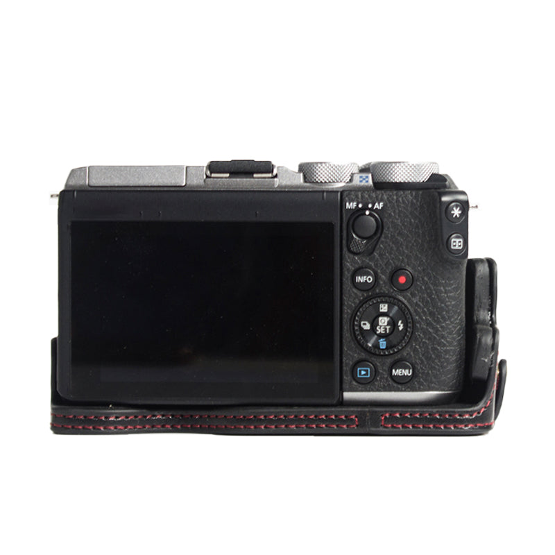 PU Leather Camera Protection Bottom Case Cover with Battery Opening for Canon EOS M6 Mark II - Black