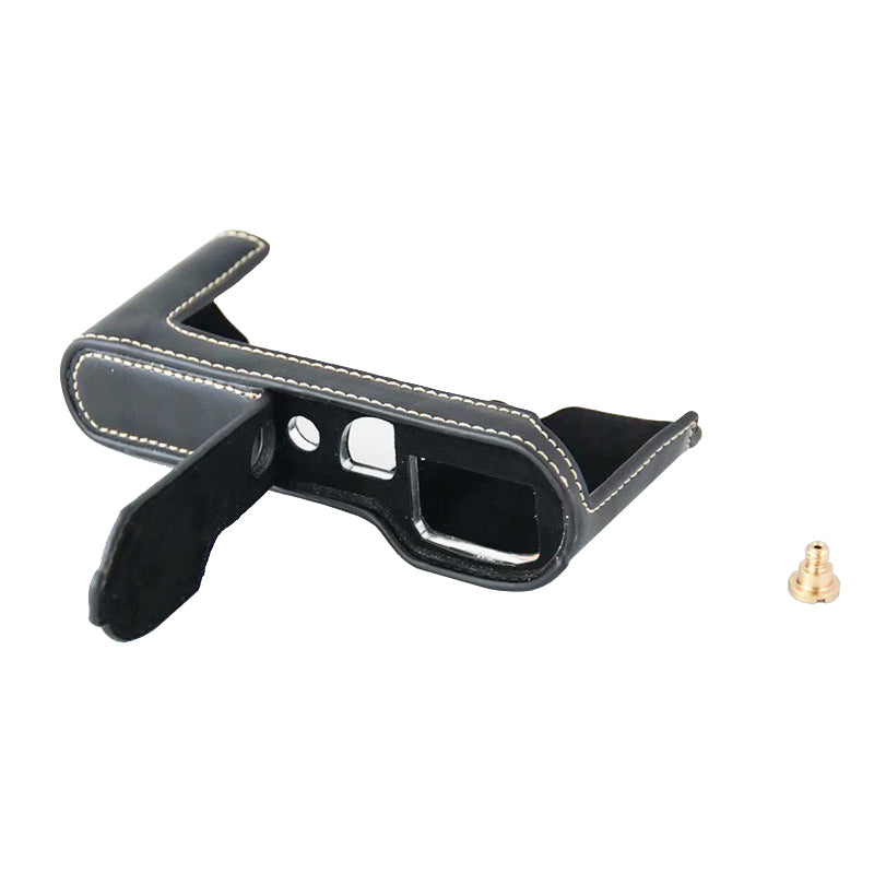 Camera Protection Bottom Case PU Leather Cover with Battery Opening for Leica T/TYP701 - Black