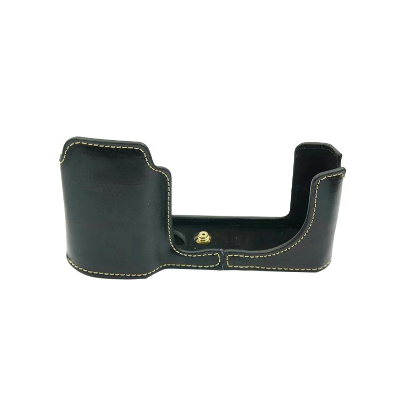 Camera Protection Bottom Case PU Leather Cover with Battery Opening for Leica T/TYP701 - Black