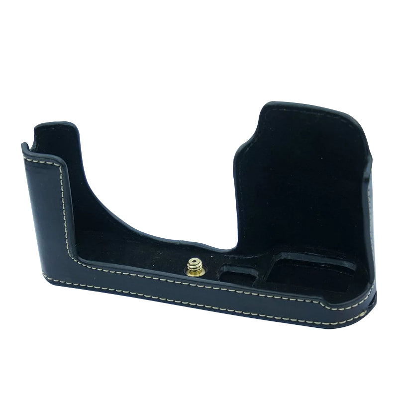 Camera Protection Bottom Case PU Leather Cover with Battery Opening for Leica T/TYP701 - Black