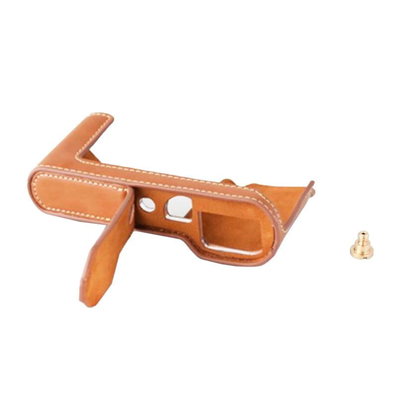 Camera Protection Bottom Case PU Leather Cover with Battery Opening for Leica T/TYP701 - Brown