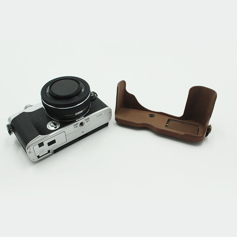 Detachable Camera PU Leather Protective Bag Case with Shoulder Strap Small Accessories Pouch for Olympus EP7/PEN E-P7(14-42mm) - Coffee