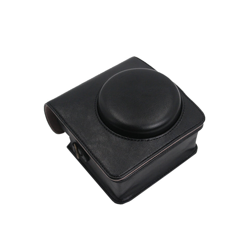Detachable Lens Protective Lid Design PU Leather Camera Bag Cover with Shoulder Strap for Fuji Instax Mini 40 - Black