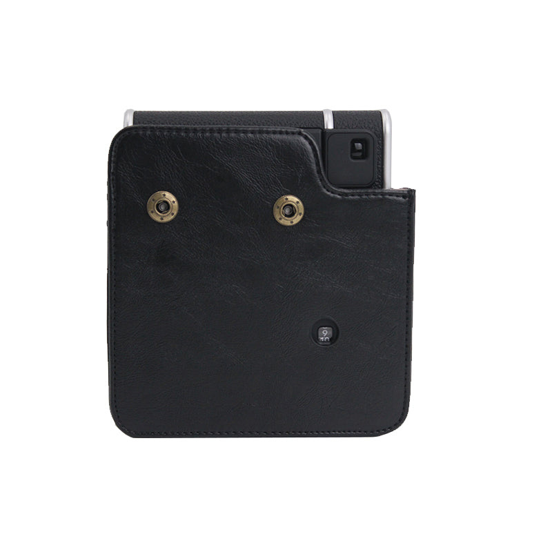 Detachable Lens Protective Lid Design PU Leather Camera Bag Cover with Shoulder Strap for Fuji Instax Mini 40 - Black