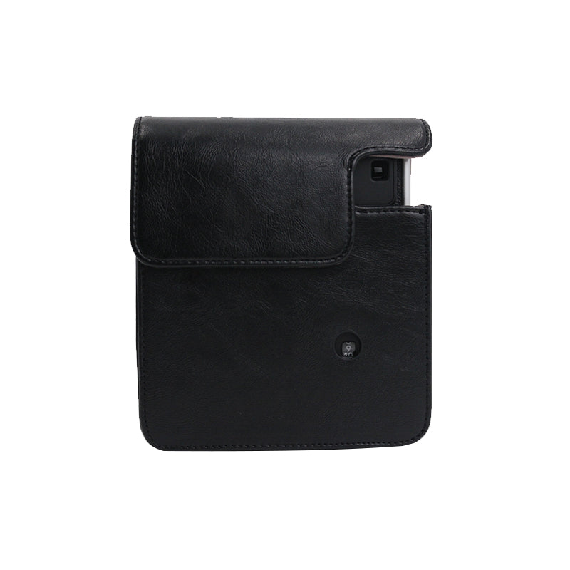 Detachable Lens Protective Lid Design PU Leather Camera Bag Cover with Shoulder Strap for Fuji Instax Mini 40 - Black