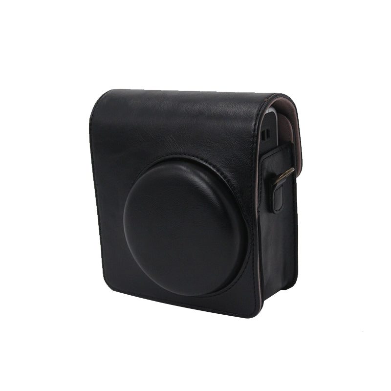 Detachable Lens Protective Lid Design PU Leather Camera Bag Cover with Shoulder Strap for Fuji Instax Mini 40 - Black