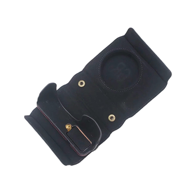 Detachable Battery Opening Design PU Leather Camera Bag Protective Cover with Hand Strap for Ricoh GR III - Black