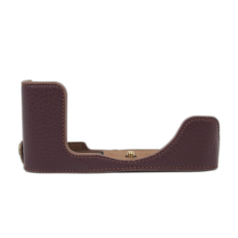 Genuine Leather Camera Bottom Case Protective Half Body Cover with Battery Opening for Nikon Z fc - Coffee